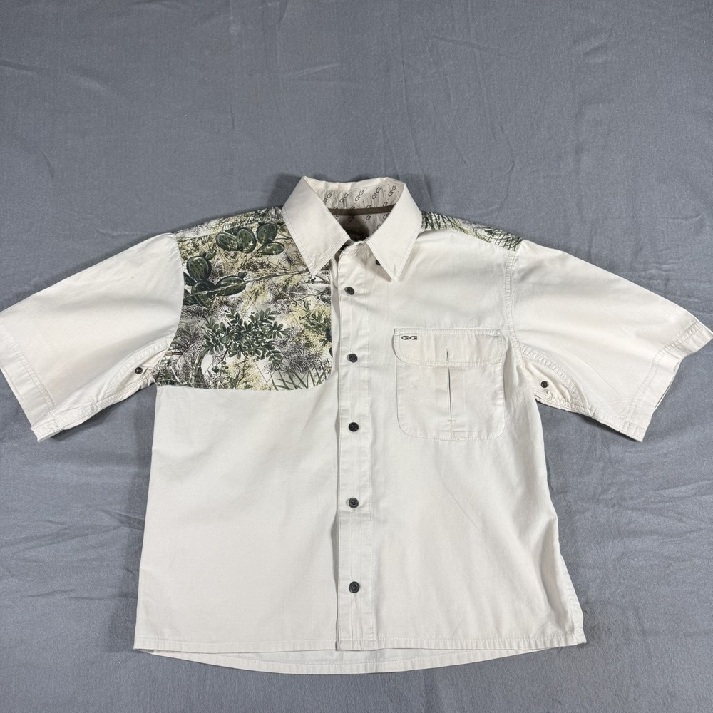 Game Guard Shirt Mens Small Brown Camo Vented Button Up Fishing Hunting Outdoor